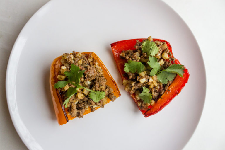 Quick Taco Stuffed Peppers {Paleo + Keto}